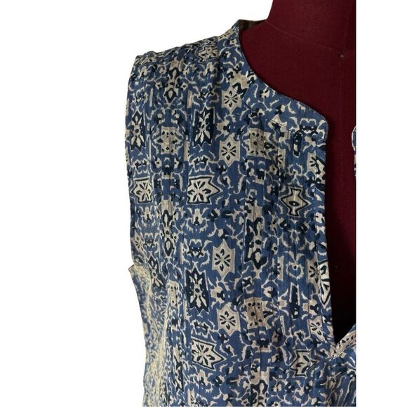 Roller Rabit Mini Dress size L Blue Sleeveless White Blue Lined A-Line - Picture 9 of 9